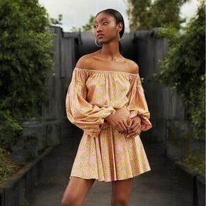 Anthropologie MISA Smocked Waist Mini Dress size Medium